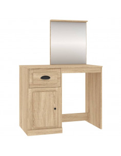 Toeletta Specchio Rovere Sonoma 90x50x132,5cm Legno Multistrato 2