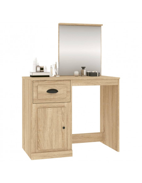 Toeletta Specchio Rovere Sonoma 90x50x132,5cm Legno Multistrato