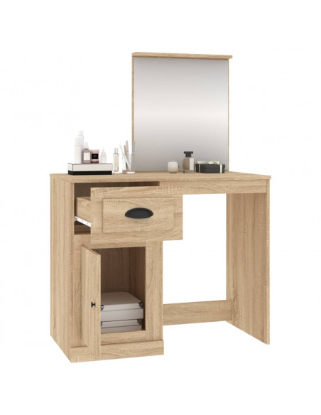 Toeletta Specchio Rovere Sonoma 90x50x132,5cm Legno Multistrato