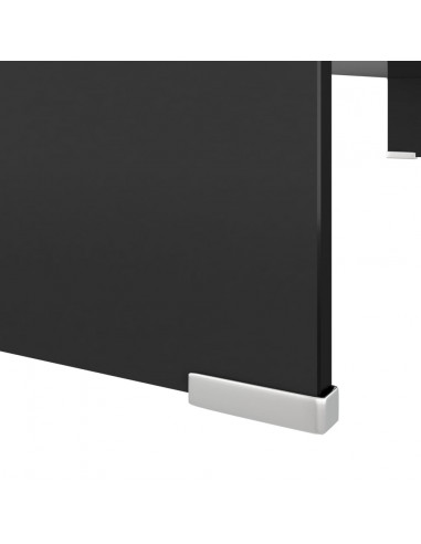 Mobile/Rialzo Porta TV in Vetro Nero 100x30x13 cm