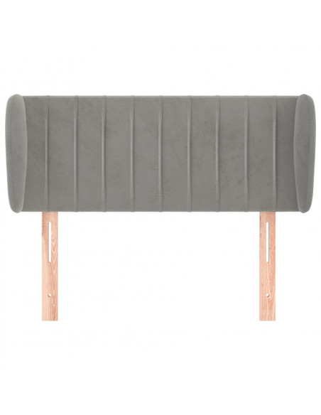 Testiera ad Orecchio Grigio Chiaro 83x23x78/88 cm in Velluto