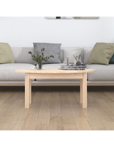 Tavolino da Salotto 80x40x35 cm in Legno Massello di Pino