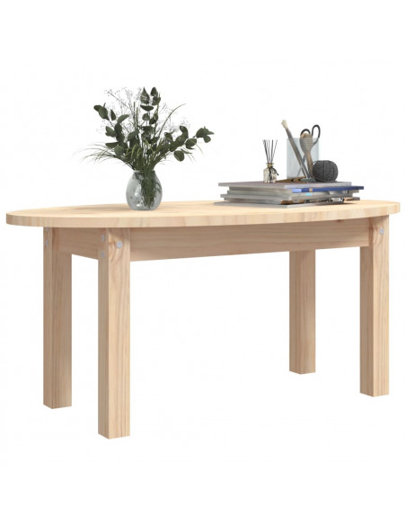 Tavolino da Salotto 80x40x35 cm in Legno Massello di Pino