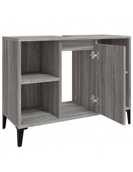 Mobile Lavabo Grigio Sonoma 80x33x60 cm in Legno Multistrato