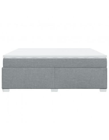 Giroletto a Molle con Materasso Grigio Chiaro 200x200cm Tessuto