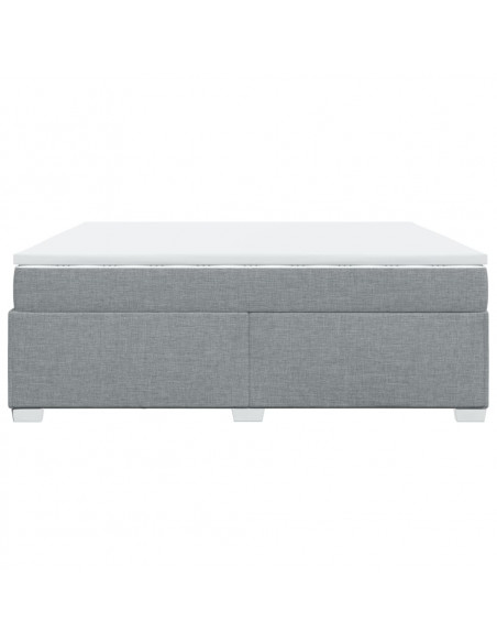 Giroletto a Molle con Materasso Grigio Chiaro 200x200cm Tessuto