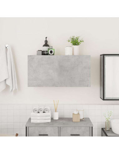 Mobile da Bagno a Parete Grigio Cemento 80x25x40 cm Truciolato