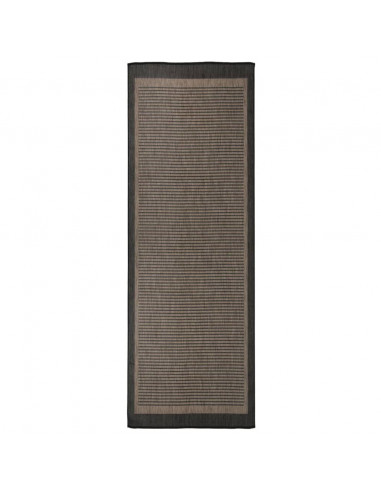Tappeto da Esterni a Tessitura Piatta 80x250 cm Marrone Scuro