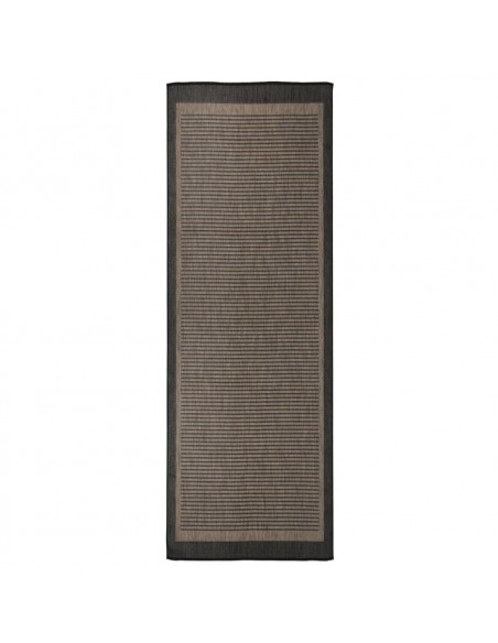Tappeto da Esterni a Tessitura Piatta 80x250 cm Marrone Scuro