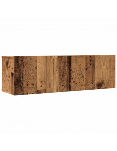 Mobili TV a Parete 2pz Legno Antico 100x30x30 cm 2