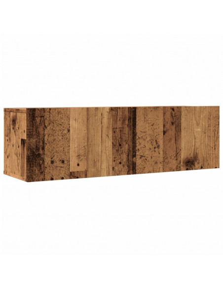 Mobili TV a Parete 2pz Legno Antico 100x30x30 cm