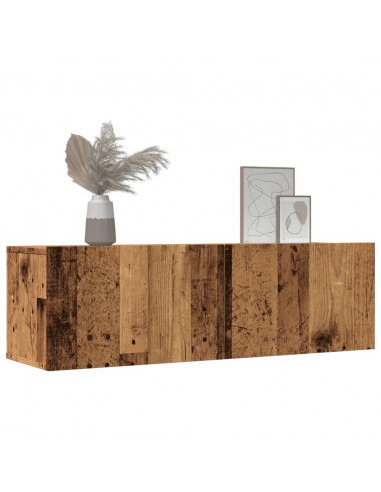 Mobili TV a Parete 2pz Legno Antico 100x30x30 cm