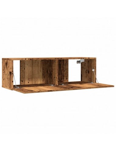 Mobili TV a Parete 2pz Legno Antico 100x30x30 cm