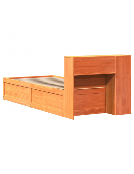Letto senza Materasso Marrone Cera 90x190 cm in Legno di Pino