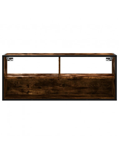 Mobile TV Rovere Fumo 100x31x39,5cm Legno Multistrato e Metallo
