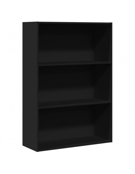 Libreria Nera 80x30x114 cm in Legno Multistrato