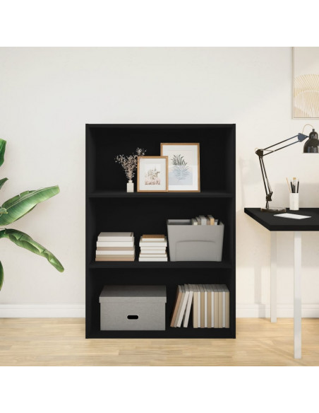 Libreria Nera 80x30x114 cm in Legno Multistrato