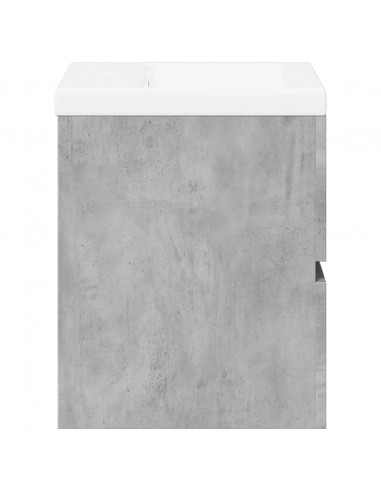 Set Mobili da Bagno 2 pz Grigio Cemento in Legno Multistrato