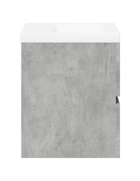 Set Mobili da Bagno 2 pz Grigio Cemento in Legno Multistrato