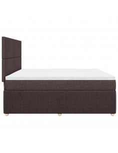 Giroletto a Molle con Materasso Marrone Scuro 200x200cm Tessuto 2