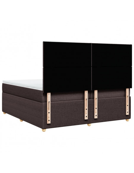 Giroletto a Molle con Materasso Marrone Scuro 200x200cm Tessuto