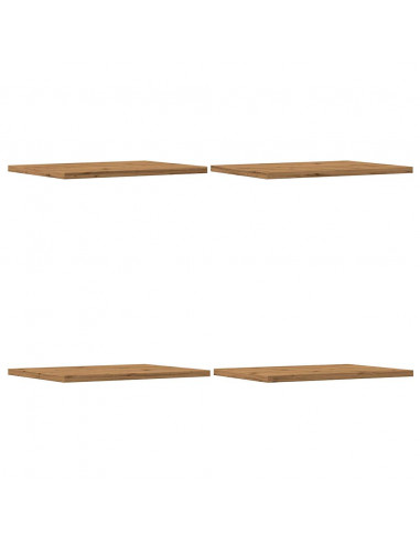 Ripiani per Libreria 4 pz Rovere 60x10x1,5 cm Legno Multistrato