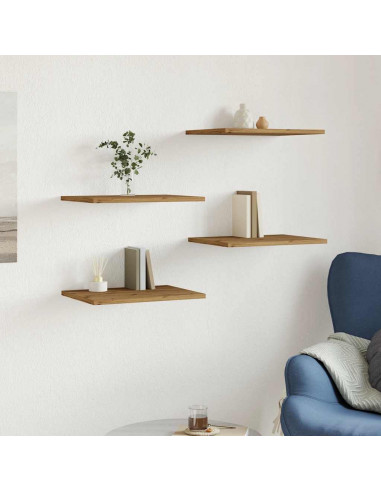 Ripiani per Libreria 4 pz Rovere 60x10x1,5 cm Legno Multistrato