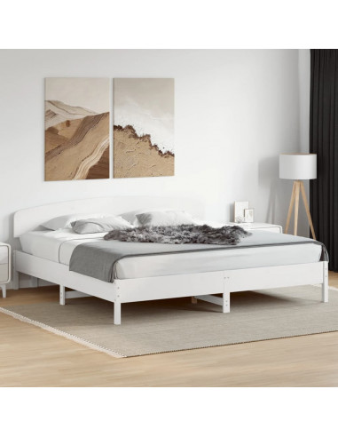 Testiera Bianca 180 cm in Legno Massello di Pino