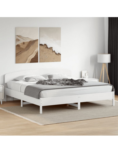 Testiera Bianca 200 cm in Legno Massello di Pino