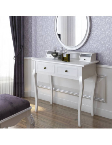 Tavolino da Trucco Moderno Mobiletto Make Up Bianco