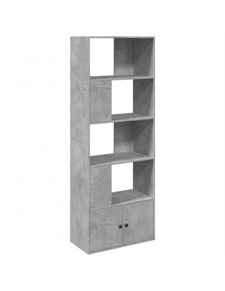 Libreria Grigio Cemento 70x36x189 cm in Legno Multistrato