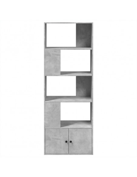 Libreria Grigio Cemento 70x36x189 cm in Legno Multistrato