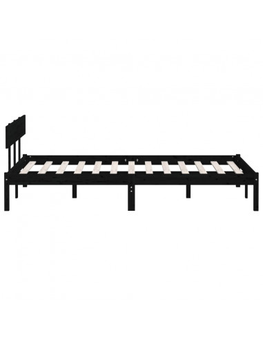 Giroletto Nero in Legno Massello di Pino 140x200 cm