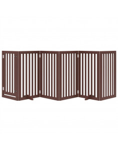 Cancello Cani Porta Pieghevole Marrone 6 Pannelli 300cm Pioppo 2