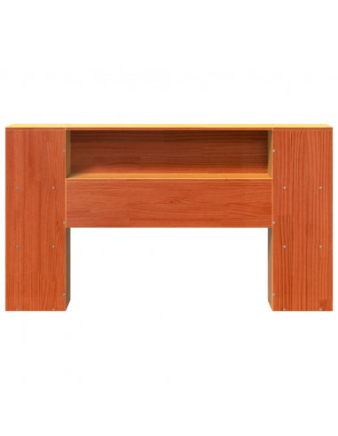 Testiera con Scomparti Marrone Cera 150 cm in Legno di Pino