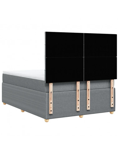 Giroletto a Molle con Materasso Grigio Chiaro 140x200cm Tessuto