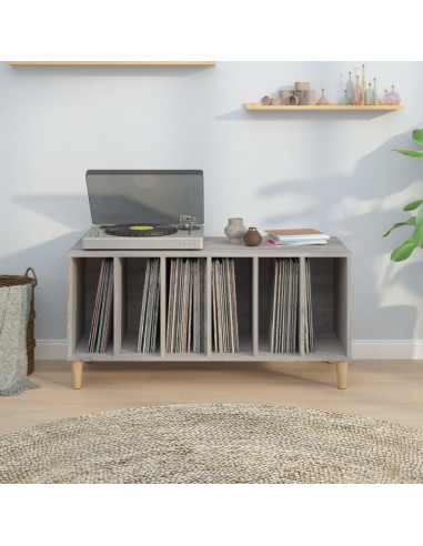 Mobile Porta Dischi Grigio Sonoma 100x38x48cm Legno Multistrato