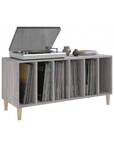 Mobile Porta Dischi Grigio Sonoma 100x38x48cm Legno Multistrato