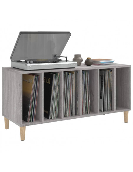 Mobile Porta Dischi Grigio Sonoma 100x38x48cm Legno Multistrato