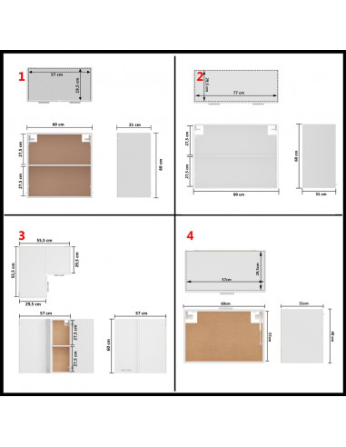 Set Armadi da Cucina 11 pz Bianco in Truciolato