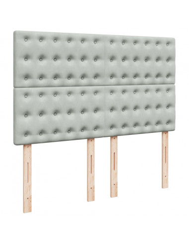 Giroletto a Molle con Materasso Grigio Chiaro 160x200cm Velluto