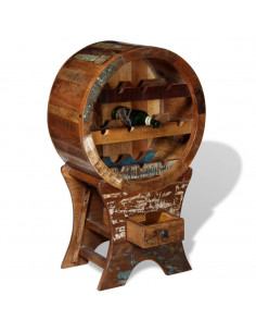 Portavini da 10 Bottiglie in Legno Massello di Recupero 2