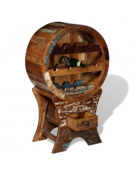 Portavini da 10 Bottiglie in Legno Massello di Recupero