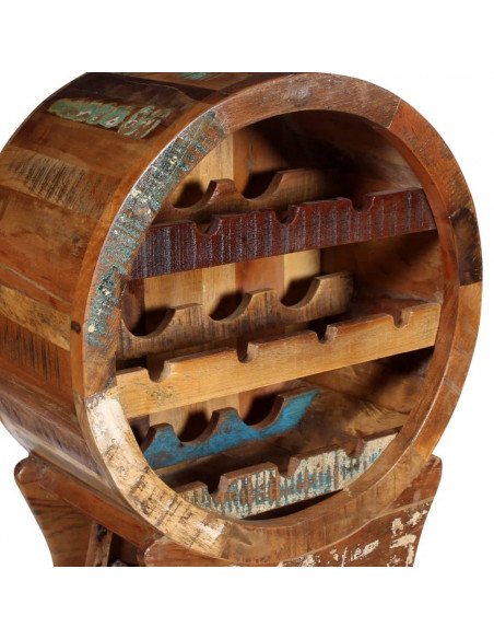 Portavini da 10 Bottiglie in Legno Massello di Recupero