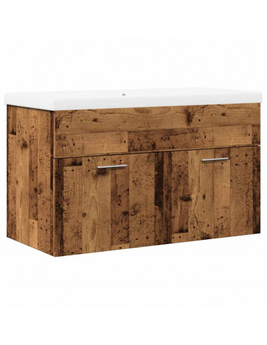 Set Mobili da Bagno 2 pz Legno Antico in Legno Multistrato