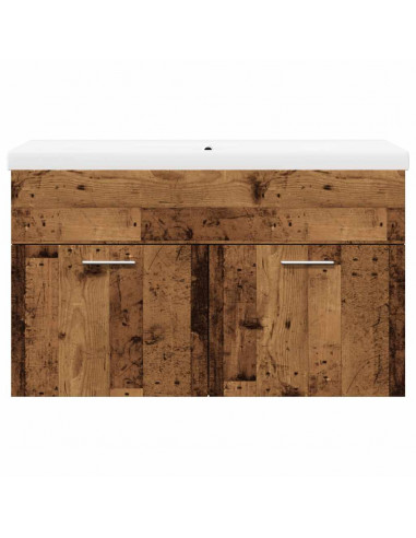Set Mobili da Bagno 2 pz Legno Antico in Legno Multistrato