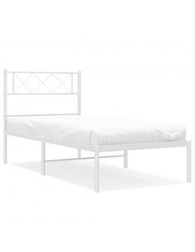 Giroletto con Testiera Metallo Bianco 107x203 cm