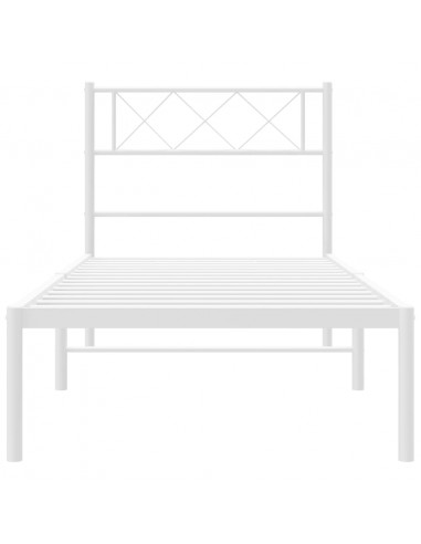 Giroletto con Testiera Metallo Bianco 107x203 cm