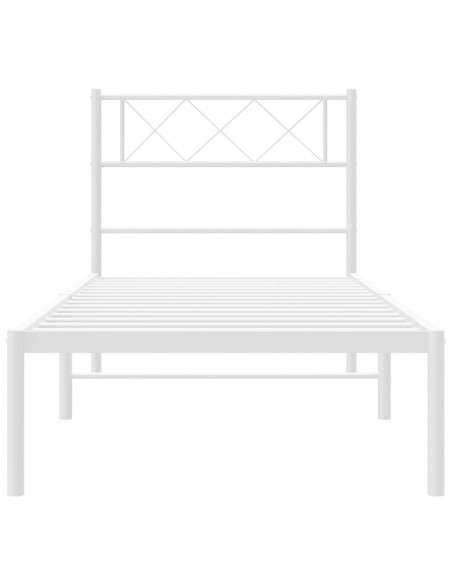Giroletto con Testiera Metallo Bianco 107x203 cm