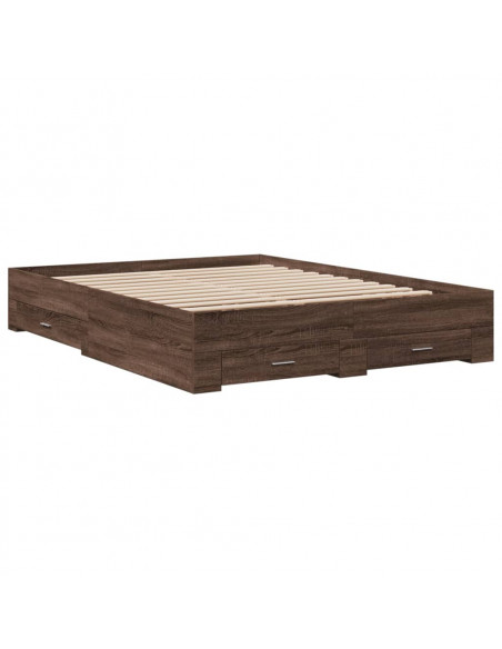 Giroletto Cassetti Rovere Marrone 150x200 cm Legno Multistrato